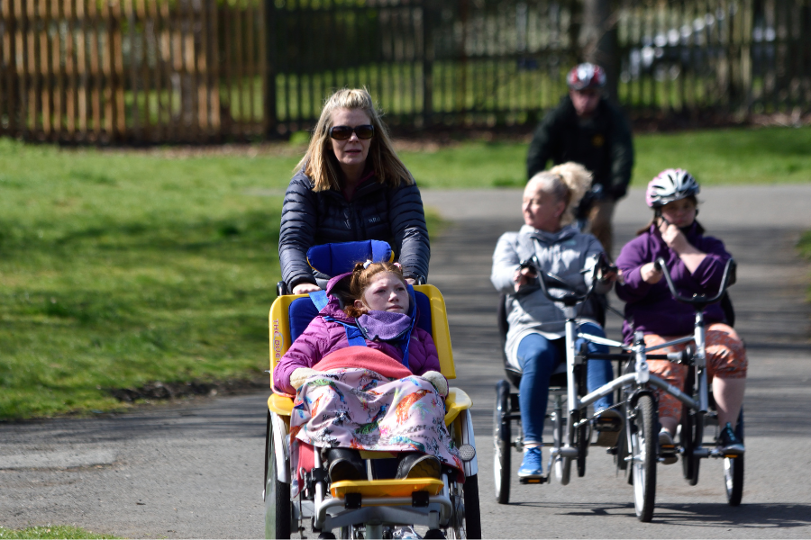 Wheelchair users in the park