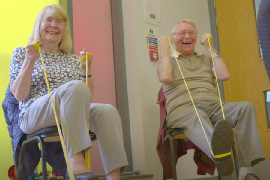 Older people doing exercise session