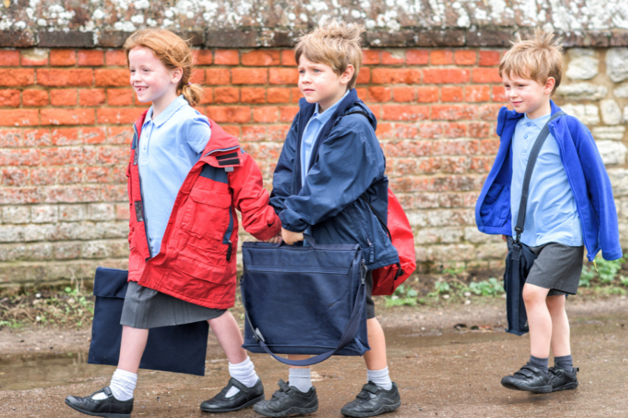 Children walking to school